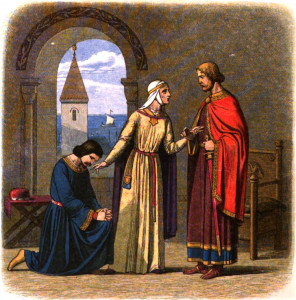 Queen Eleanor convinces her son Richard to forgive his brother John. 