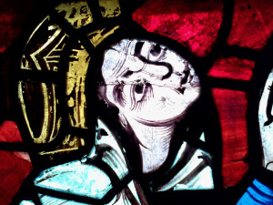 Eleanor, as depicted in a window in Poitiers Cathedral.